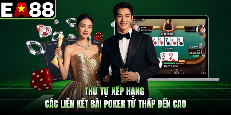 Thứ tự xếp hạng các liên kết bài poker từ thấp đến cao